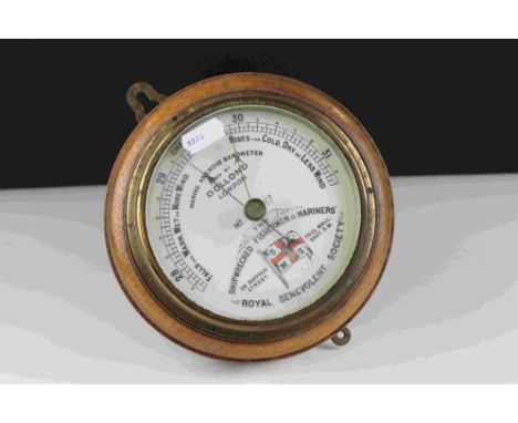 Dolland Marine Android Barometer inscribed Shipwrecked Fishermen And Mariners Royal Benevolent Society, 18cms diameter 