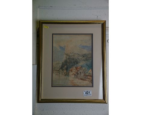Claude Hamilton Rowbotham (1864-1949) watercolour of the French Alps, dated 1887 