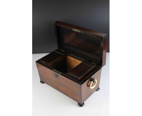 A early 20th century sarcophagus tea caddy. 