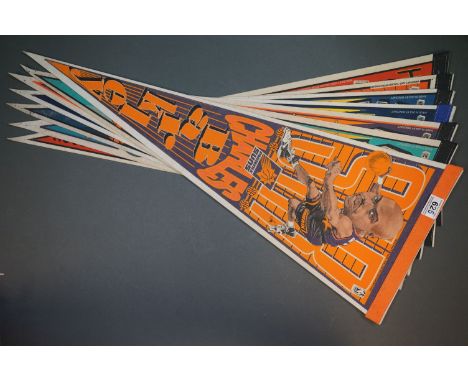 Collection of Seven American Basketball Pennants including Two x Phoenix Suns, Pacers, Orlando Magic, Alonzo and Houston Rock