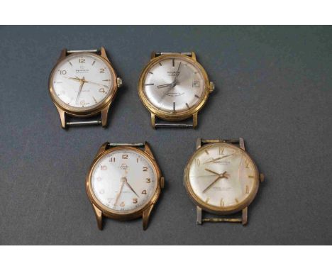 A collection of four vintage gents manual winding watches to include a Marco Polo 17 Jewel, Penguin 17 jewel, Lindex 17 Jewel