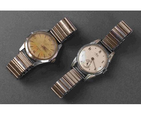 Two vintage gents manual winding watches to include a Felicia 17 Jewel and a Avia 15 Jewel example. 
