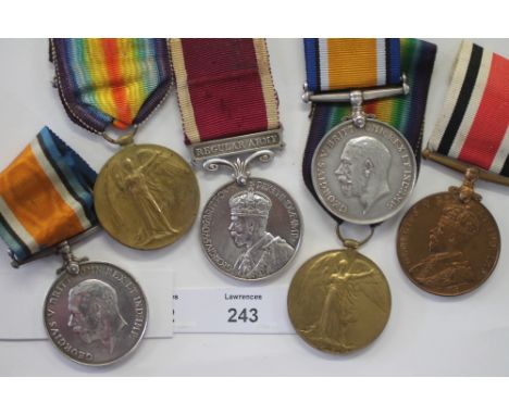 GT WAR MEDAL GROUPS. 1. British War & Victory medals named to 103852 2 Cpl R A Webb. RE. A George V Long Service Good Conduct