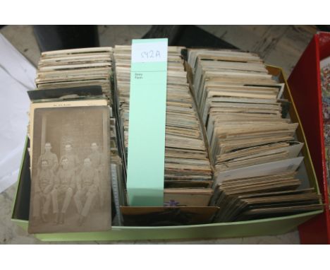 LARGE QTY OF POSTCARDS including GB cards, Comic Cards, Actresses, Greetings Cards, Portrait and Military Cards, and various 