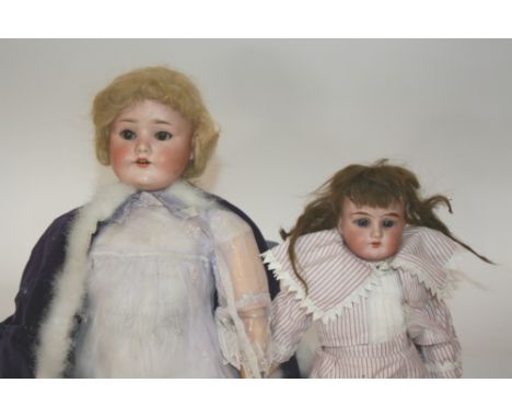 SCHOENEU & HOFFMEISTER DOLL Model 1923 with weighted brown eyes and open mouth (crack to forehead and limbs detached). Also w