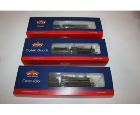 BACHMANN LOCOMOTIVES 3 boxed locomotives, 32-180 Crab Class 42919, 31-831 Class 43XX 4358, and 32-306 Collett 2253 Weathered.
