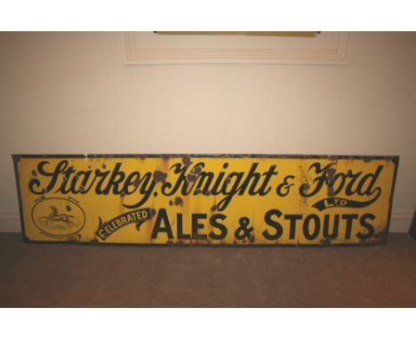 LARGE ENAMEL SIGN - BREWERY a very large enamel sign for Starkey, Knight & Ford Ltd, Ales and Stouts. 244 by 61cms.