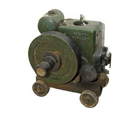 RUSTIN HORNSBY - AGRICULTURAL ENGINE an agricultural stationary engine by Rustin Hornsby, Model PB, 1/2 / 2 BHP. Mounted on a