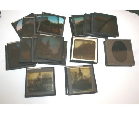 MAGIC LANTERN GLASS SLIDES a variety of glass slides including slides of Ireland, Australia, Windsor and London etc. Also wit