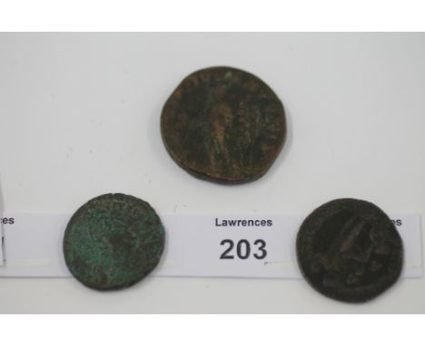 ROMAN COINAGE. AE coinage of Magnentius 350-353Ad x 2. MAGNENTIUS AVG with reverse a large Christogram with A & W Salus DD NN