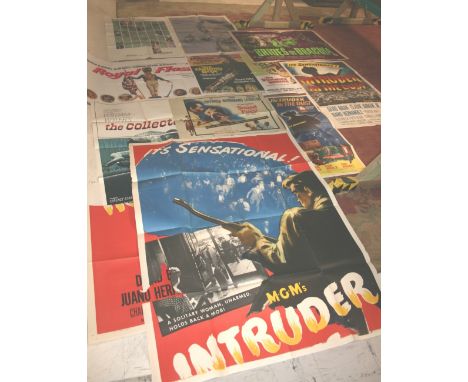 VINTAGE FILM POSTERS a qty of folded film posters including Brides of Dracula, Intruder, Intruder in the Dust, Royal Flash, T