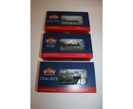 BACHMANN LOCOMOTIVES 3 boxed locomotives, 32-215 Class 57XX Pannier Tank 5775, 32-138 Prairie Tank 5550, and 32-208A Pannier 