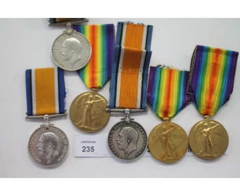 THREE GT WAR MEDAL PAIRS. British War & Victory medal pairs named to 1. 14962 Cpl F J Harman Army Cyclist Corps (Entitled to 