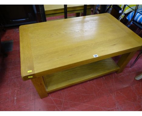 Modern light wood two tier coffee table