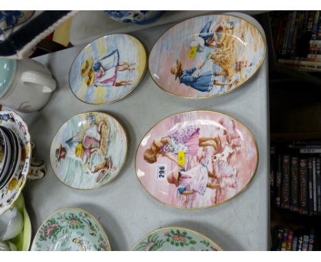 Set of four Royal Worcester 'Edwardian Summer' display plates