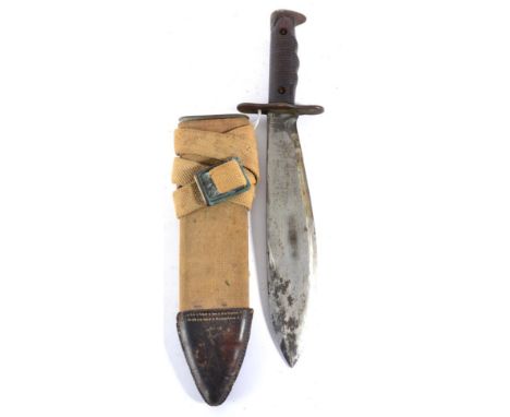 A US Model 1917 Bolo Knife, the 26cm broad blade stamped U.S./MOD.1917/C.T. to one side, the opposing side stamped A.C.CO/CHI