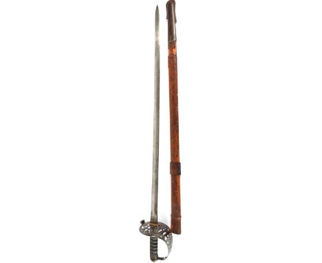 A Victorian Infantry Officer's Undress Sword, by Henry Wilkinson, the double edge blade, length 86 cm, numbered 37072, the pi