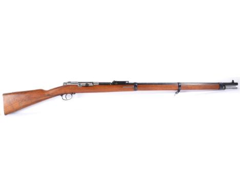 A Mauser Model '71/'84 Bolt Action Rifle, 11mm, the 82cm blued round barrel octagonal at the breech and stamped with crown ov