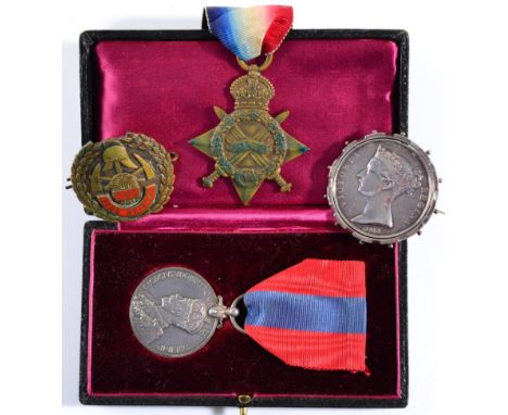 A Crimea Medal, to 3057 PTE.GEO.SPROAT. 28th.REGT.FOOT (lacking clip and suspender, now converted to a silver-framed brooch);