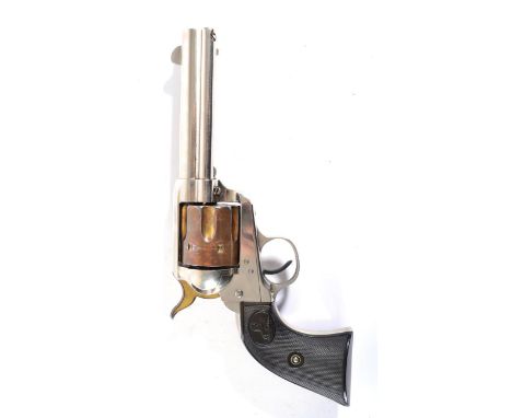 A Colt New Army and Navy .41 Calibre Six Shot Single Action  Revolver, with nickel plated finish, the 12cm round barrel marke