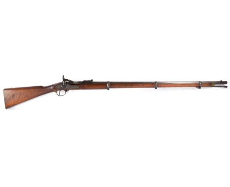 A Victorian Snider-Enfield Mk.II ** Three Band Rifle Musket, .577 calibre, the 93cm round barrel with hinged ladder rear sigh