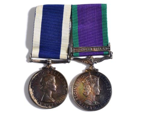 A Royal Navy Long Service and Good Conduct Medal, awarded to MEA1(P) R B DOBSON D082404J HMS NEPTUNE, with a General Service 