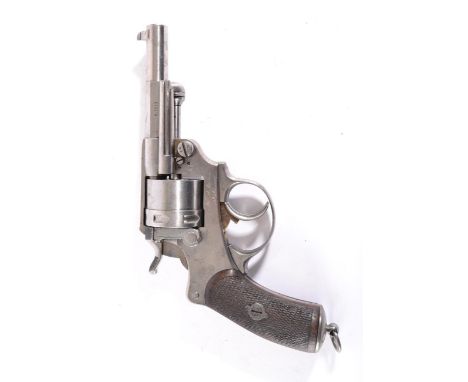 A French M-1873 Chamelot-Delvigne Ordnance Six Shot Double Action Revolver, 11mm calibre, the 11.5cm round/octagonal barrel e