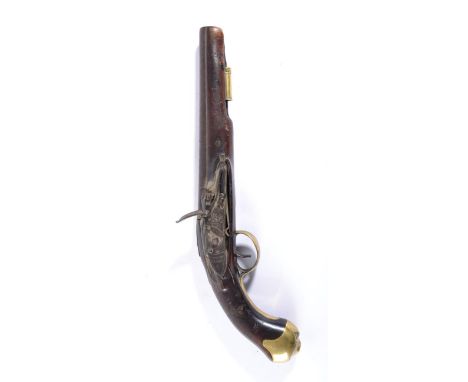 A George III Flintlock Pistol to Dublin Castle,  the 23cm round barrel with proof marks of a crowned GR/ arrowhead, and cross