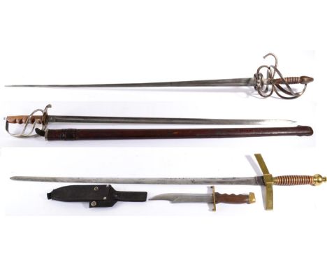 A George VI 1821 Pattern Royal Artillery Sword, the 88cm single edge fullered blade etched with the Royal cypher and RA badge