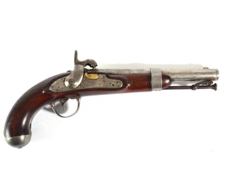 A U.S. Model 1836 Johnson Percussion Pistol, converted from flintlock, the 21.6 cm barrel stamped, ''U.S. L.S. P.'' and with 