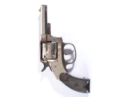 A Hopkins & Allen XL Bull Dog .32 Calibre Rimfire Six Shot Revolver, with nickel plated finish, 7.5cm octagonal barrel, the t