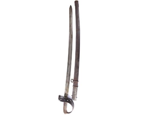 A 19th Century Austrian Cavalry Trooper's Sword, the 83.5cm single edge fullered steel blade stamped CARL GRASSER, WIEN, LW 9