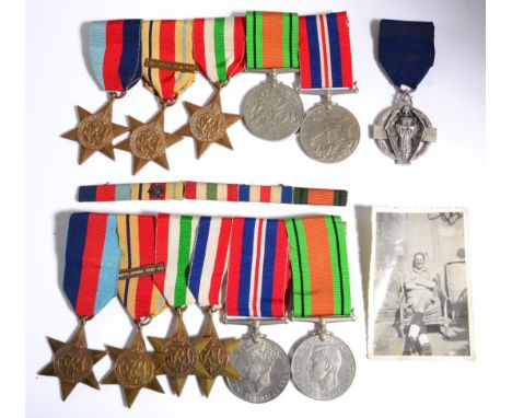 A Second World War Army Group of Five Medals, comprising 1939-45 Star, Africa Star with clasp 1ST ARMY, Italy Star, Defence a