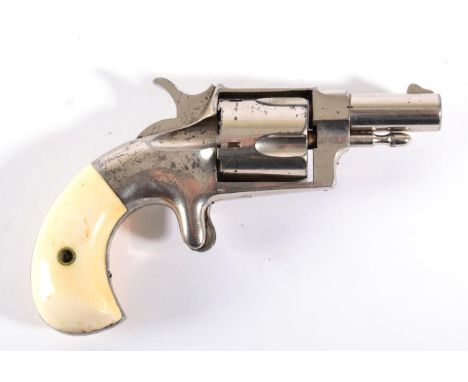 A Hopkins & Allen XL No.4 Single Action .32 Calibre Rimfire Five Shot Revolver, with nickel plated finish, with 5cm round bar