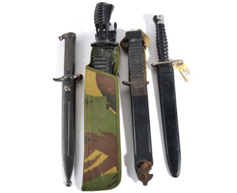 Four Various Bayonets, comprising Swiss Model M57, stamped F&W and numbered V414262, plastic scabbard; Swedish Pattern 1896, 