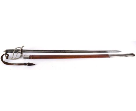 A British 1821 Pattern Artillery Officer's Sword to the 1st Newcastle  Volunteer Artillery, the 83.5cm single edge fullered b