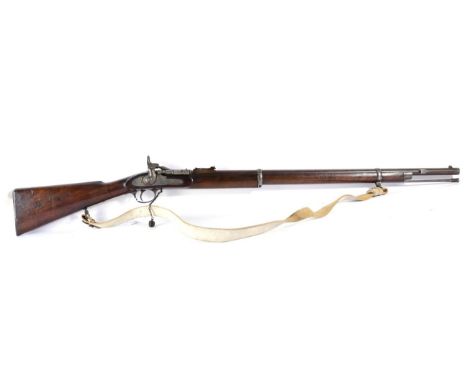 A Victorian Snider-Enfield Mk.III Two Band Rifle Musket, .577 calibre, the 78cm round barrel with hinged ladder rear sight an