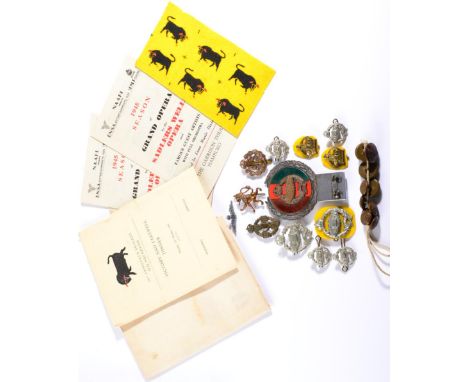 A Second World War Royal Tank Regiment Car Badge by J R Gaunt, London, with brass regimental badge backed by enamel, on a chr