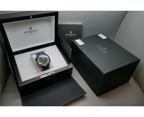 A Perrelet Turbine wristwatch on a rubber strap, 46mm, with box and manual