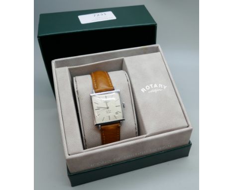 A 1960's square cased Rotary wristwatch, 29mm including crown, with box