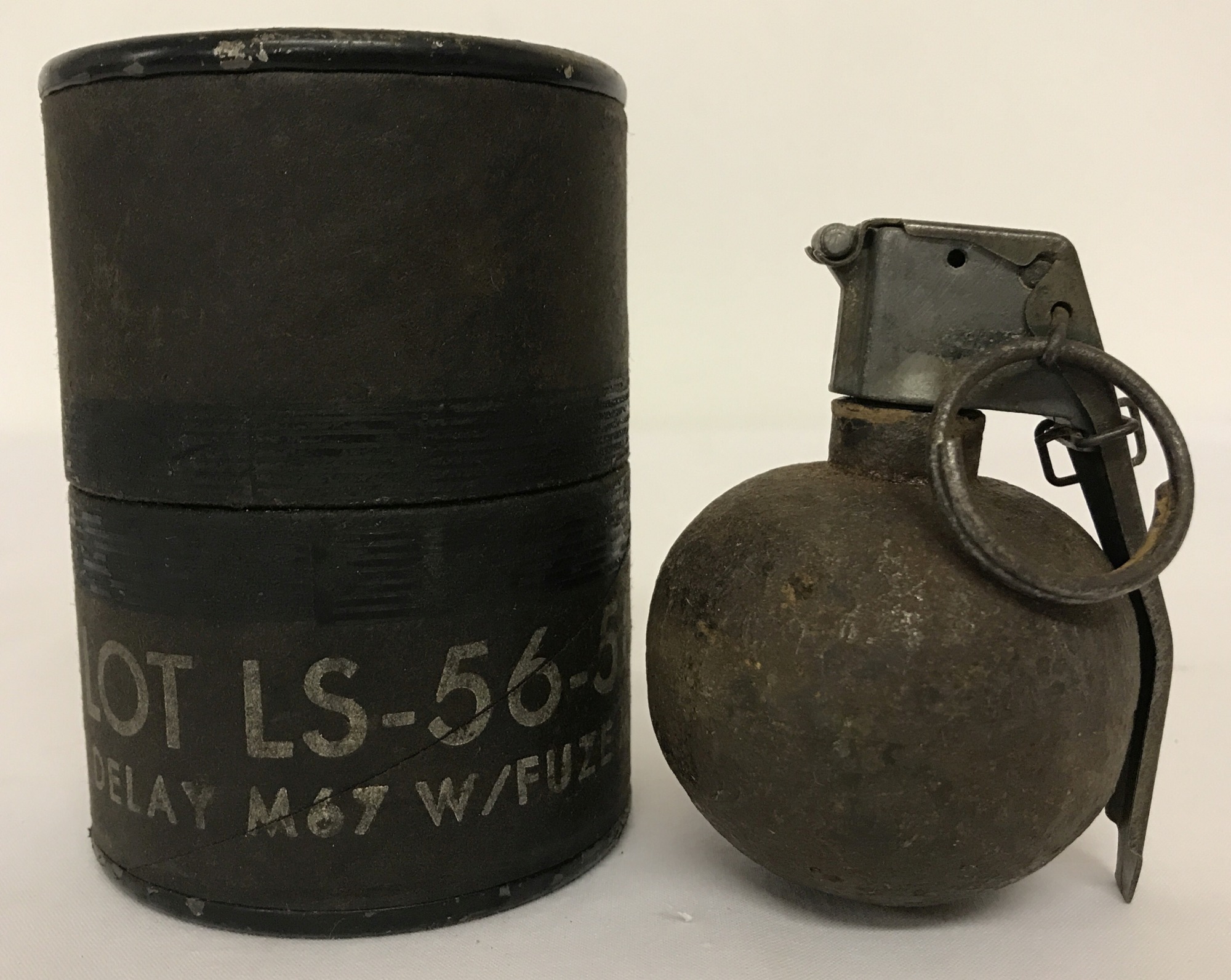 Boxed Vietnam War Style Us M 67 Baseball Grenade Inert