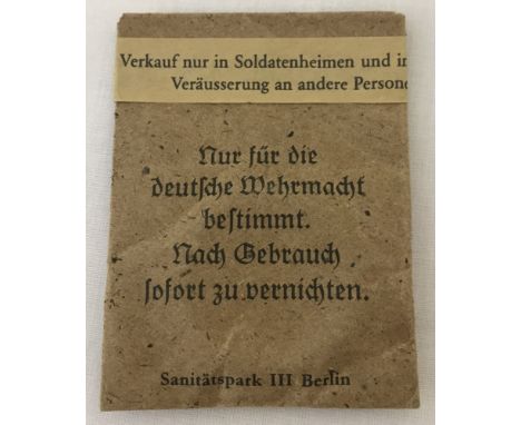 WW2 Style German Army issue condom in paper packet.
