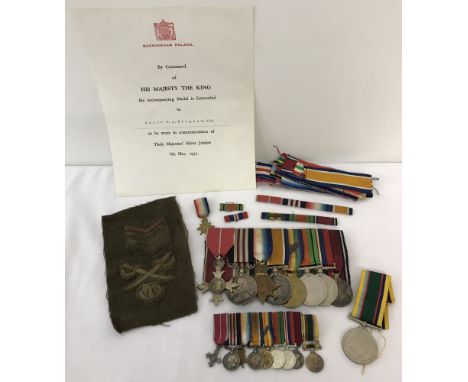 A WWI medal group awarded to 3254 SJT. T.H.Bisgood, 2nd London, to include George V silver militarymedal awarded for bravery 