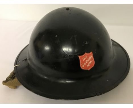 A WWII era British MK II No 2 C type helmet c1941.Home Front/Civil Defence. With Salvation Army badge to front crown. Complet