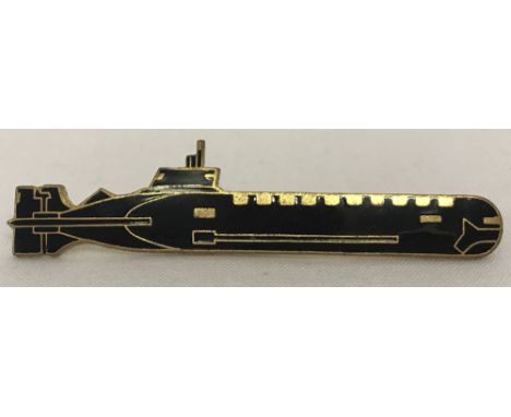 Cold War style Soviet Submarine enamel pin back badge.Approx 6.5cm long.