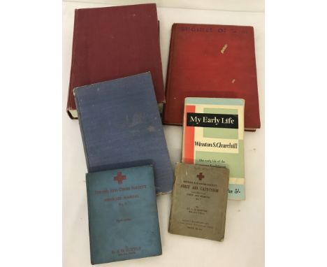 A small collection of military related books.To include: Engines of War, An RAF Anthology, 1939 Red Cross First Aid Manual an