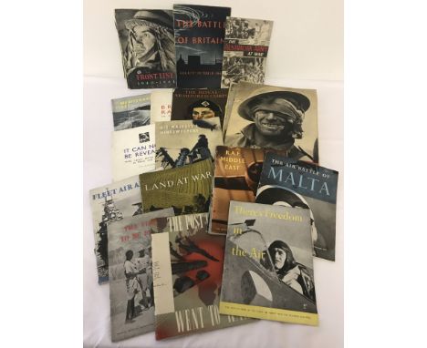 A collection of booklets and magazines relating to WWII.To include The Army AT War Tunisia, The Air Battle of Malta, R.A.F. M