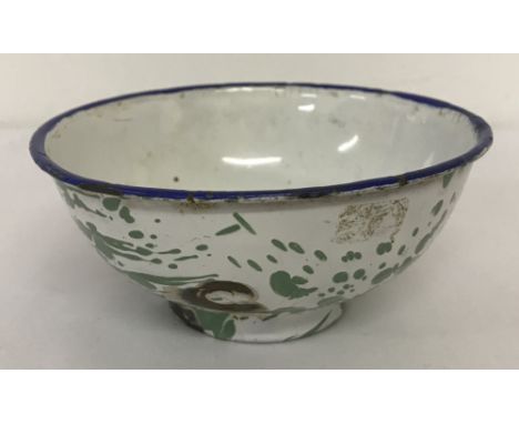 Vietnam War Style Vietcong Enamel Rice Bowl.Approx. 12.5cm diameter.
