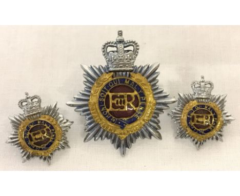 British Army Officers "Army Service Corps" enamel cap badge &amp; collars.