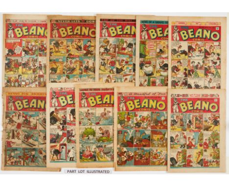 Beano (1944) 222-248 Complete year of propaganda war issues (fortnightly due to paper and dyestuff shortages). First appearan